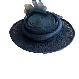 Ms Divine Hat Organza Band With Brooch Eyelet Wide Brim Church Hat  Breathable